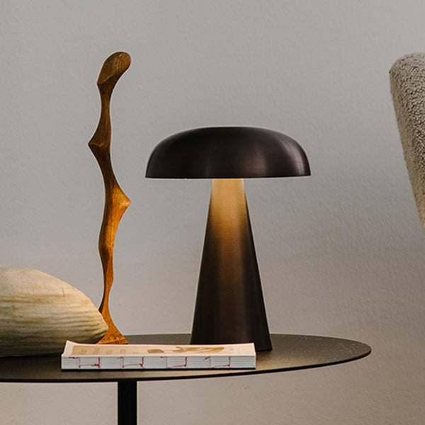 Metallic Mushroom Table Lamp – Touch-Dimmable Ambient Glow