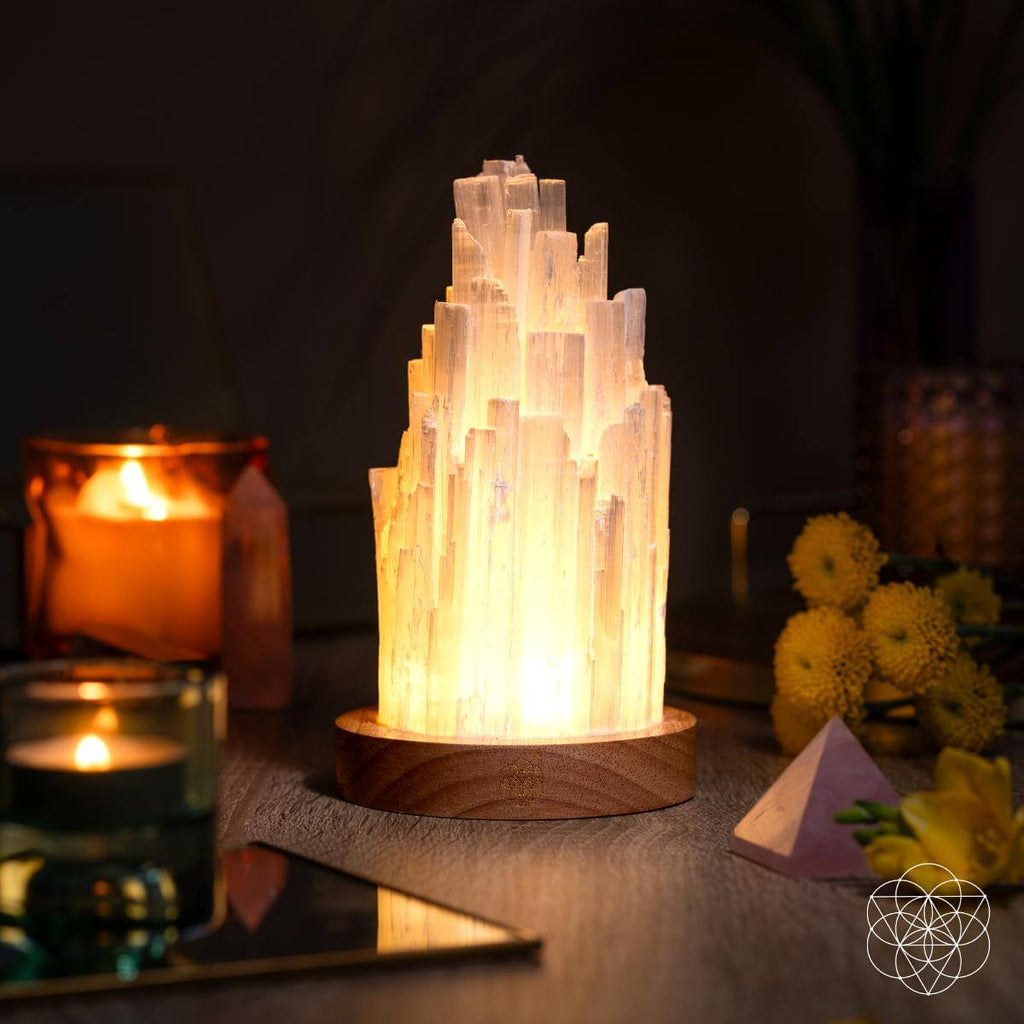 Natural Selenite Accent Lamp – Handcrafted Ambient Light