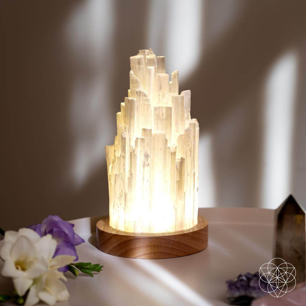 Natural Selenite Accent Lamp – Handcrafted Ambient Light