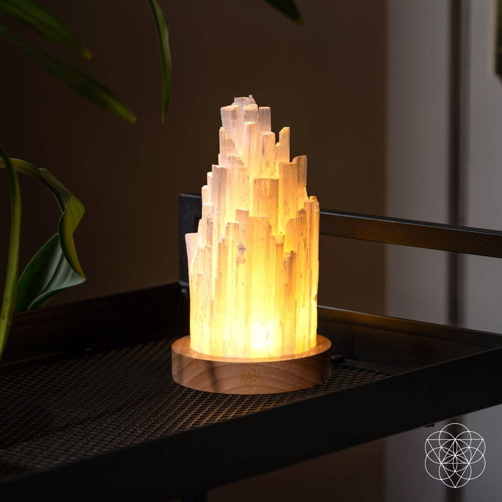 Natural Selenite Accent Lamp – Handcrafted Ambient Light