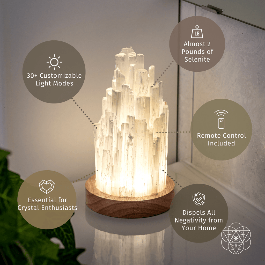 Natural Selenite Accent Lamp – Handcrafted Ambient Light